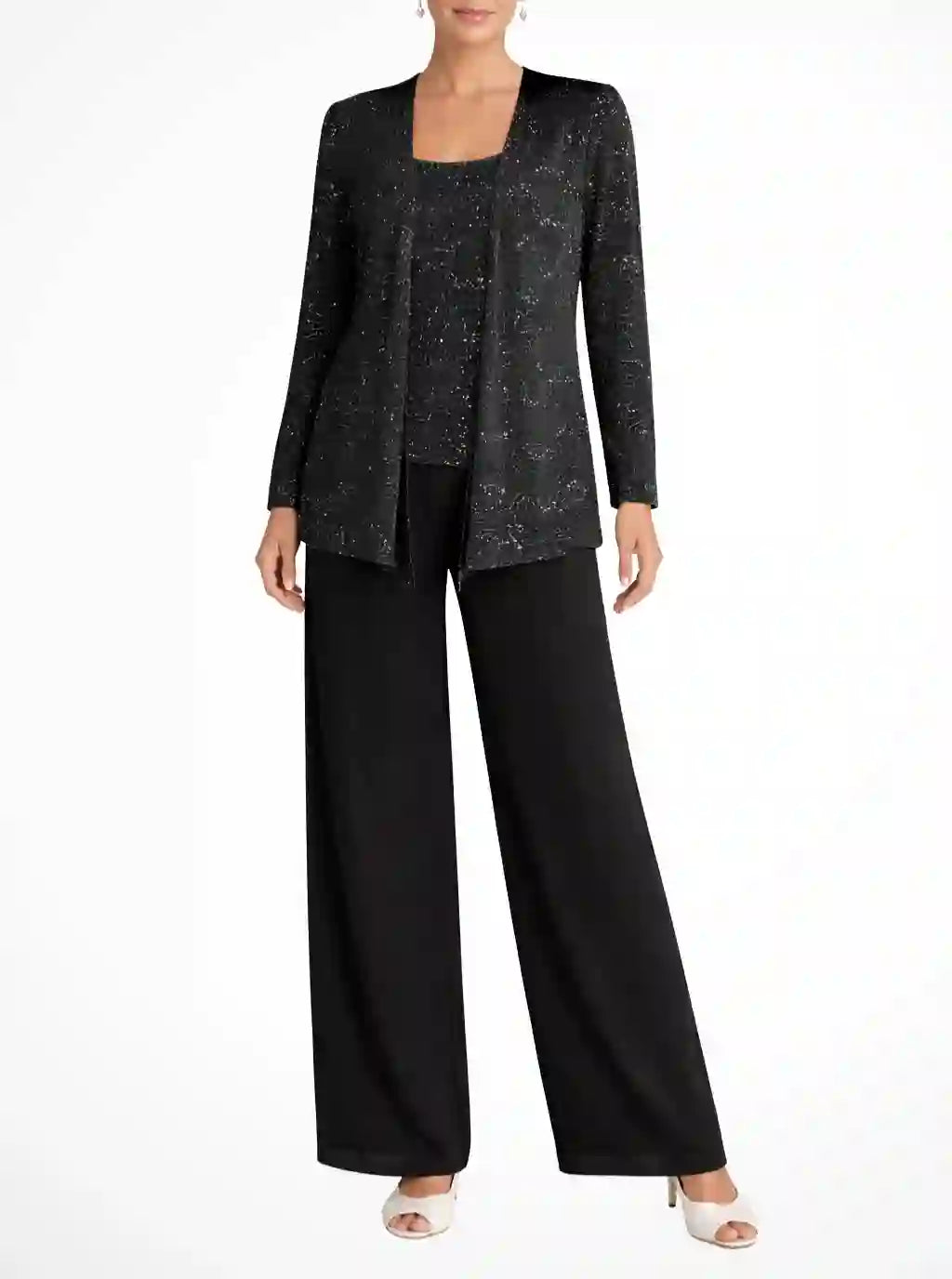 Abigail - Women's Sequin Jacket & Wide-Leg Pant Set