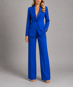 Anayah - Women's Notch-Lapel Tailored Blazer & Wide-Leg Trouser Set