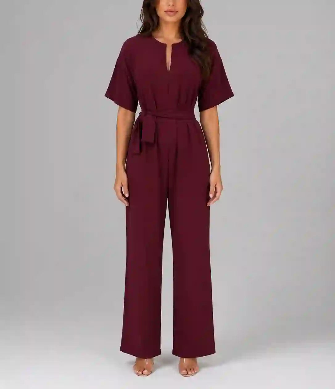 Celeste - Women's Wide-Leg Tie-Waist Jumpsuit