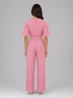 Celeste - Women's Wide-Leg Tie-Waist Jumpsuit