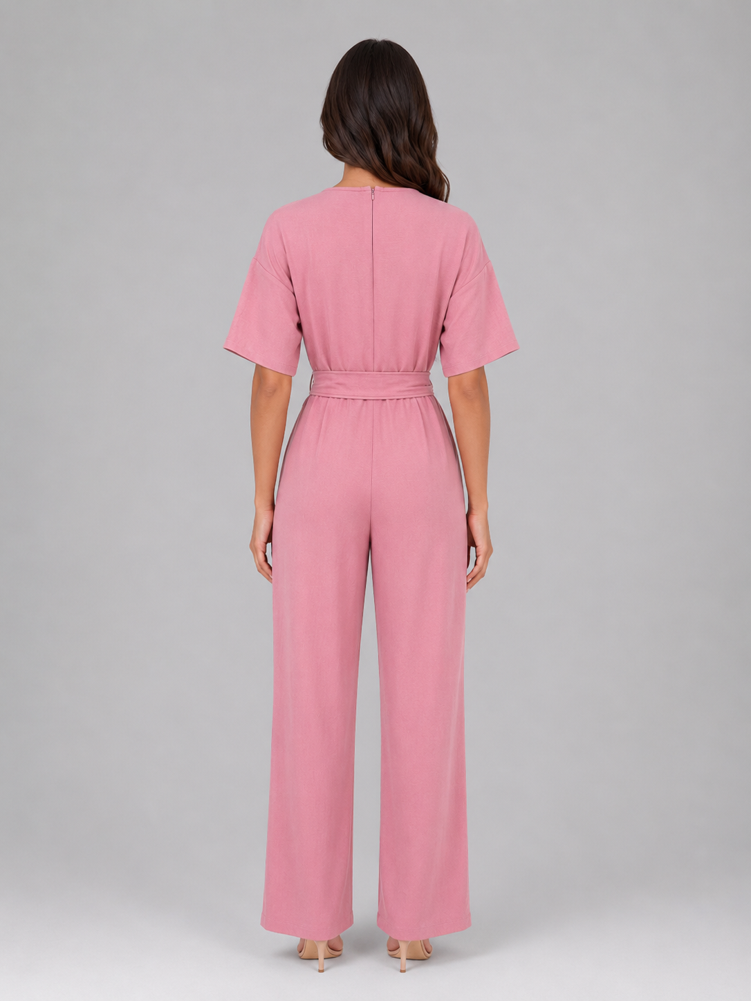 Celeste - Women's Wide-Leg Tie-Waist Jumpsuit