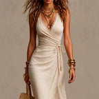 Daphne - Women's Sleeveless Wrap Tie Maxi Dress