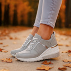 Elena - Women's Metallic Trim Wedge Platform Sneakers