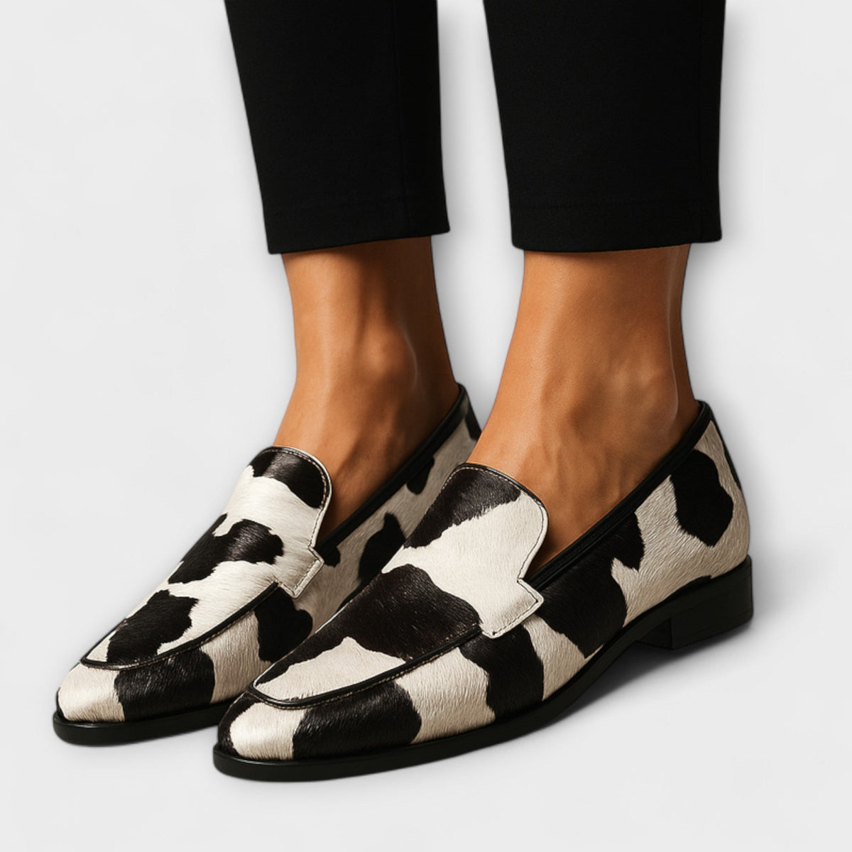 Elowen - Women's Cow Print Loafers