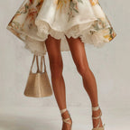 Evangelina - Women's Floral Spaghetti Strap Layered Mini Dress