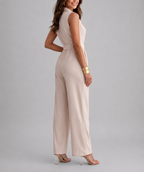 Evelyn - Women's Sleeveless Wrap Jumpsuit with Tie Waist
