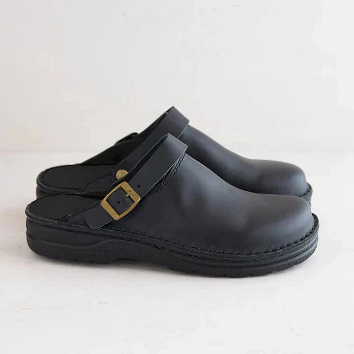 Sterling - Women's Buckle-Strap Leather Clogs