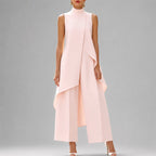 Lilah -  Women's Sleeveless High-Neck Tunic and Wide-Leg Pants Set