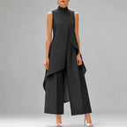 Lilah -  Women's Sleeveless High-Neck Tunic and Wide-Leg Pants Set