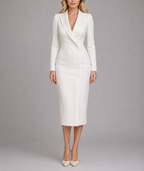 Liora - Women's Double-Breasted Tailored Blazer Dress