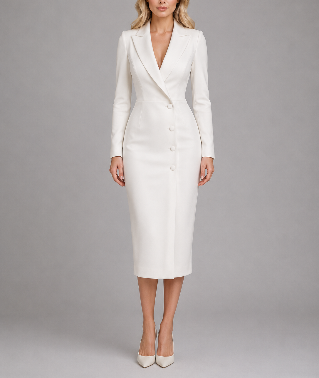 Liora - Women's Double-Breasted Tailored Blazer Dress
