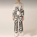 Lorraine  - Women's Off-The-Shoulder Printed Two-Piece Jumpsuit Set