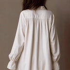 Marlowe - Women's Lace Panel Button-Down Shirt Dress