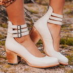 Matilda - Women's Buckle-Strap Block Heel Boots