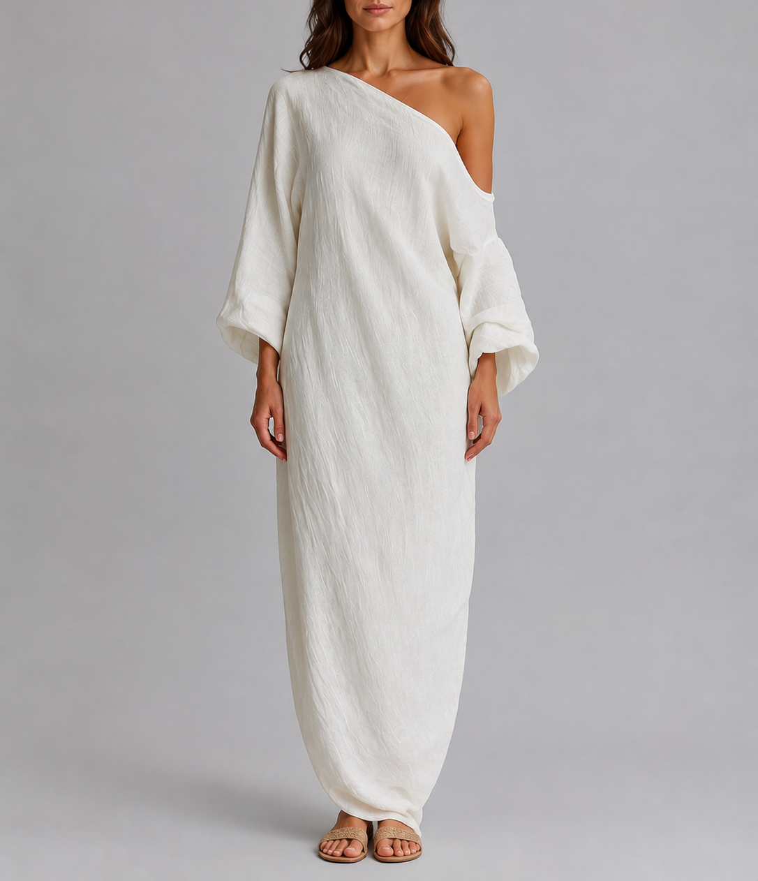Nora - Women's One-Shoulder Draped Maxi Dress