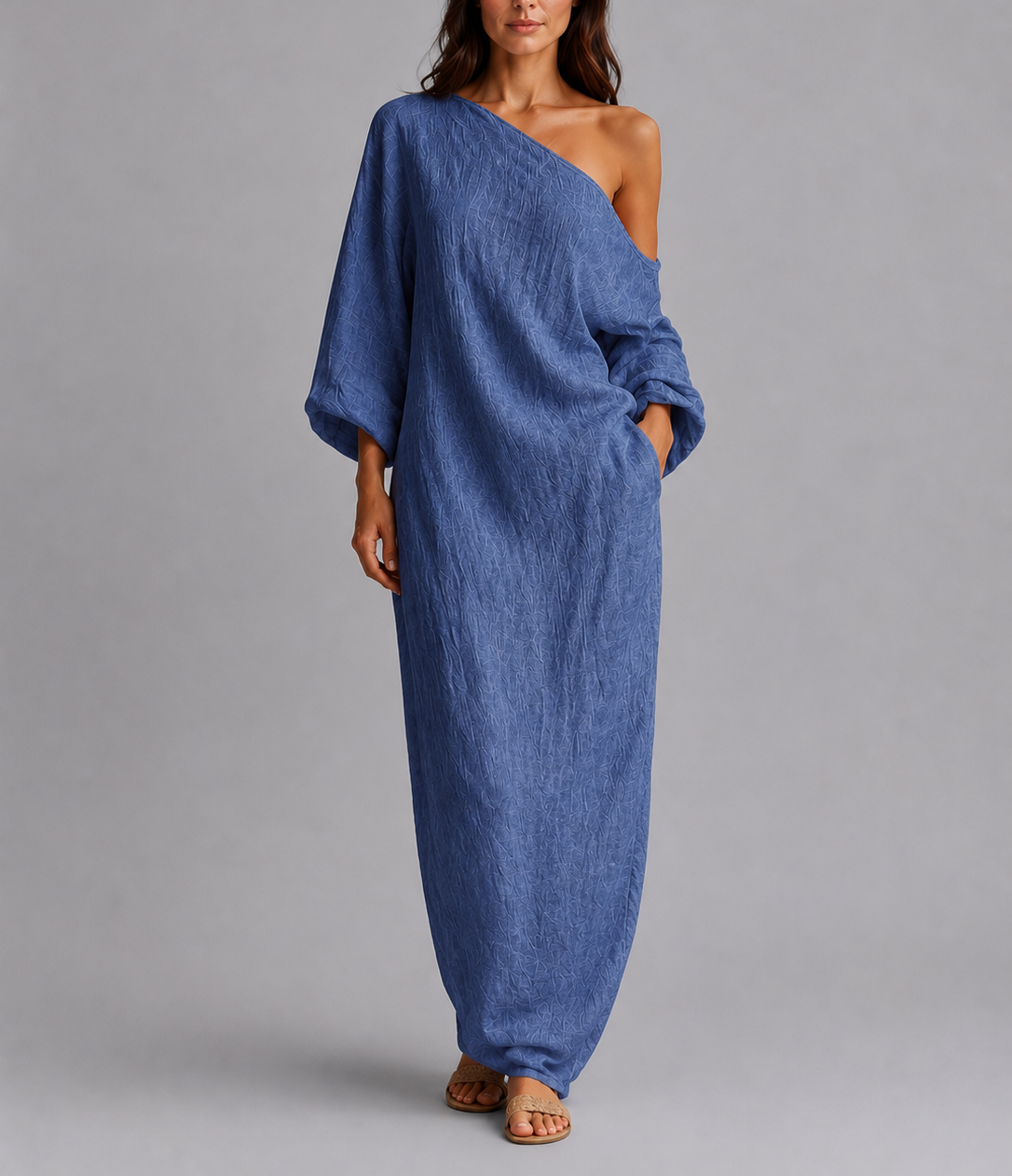 Nora - Women's One-Shoulder Draped Maxi Dress