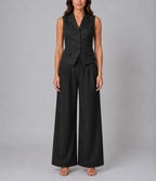 Sarahi - Women's Button-Front Tailored Waistcoat & Wide-Leg Trousers Set