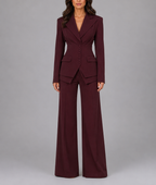 Soraya - Women's Cinched-Waist Blazer with Wide-Leg Trousers
