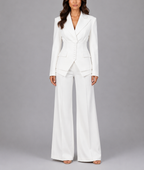 Soraya - Women's Cinched-Waist Blazer with Wide-Leg Trousers