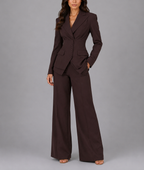 Soraya - Women's Cinched-Waist Blazer with Wide-Leg Trousers