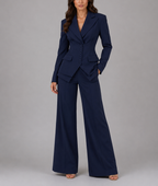 Soraya - Women's Cinched-Waist Blazer with Wide-Leg Trousers
