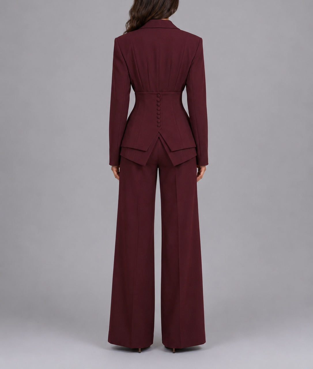 Soraya - Women's Cinched-Waist Blazer with Wide-Leg Trousers