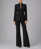 Teresa - Women's Single-Button Collarless Tailored Suit
