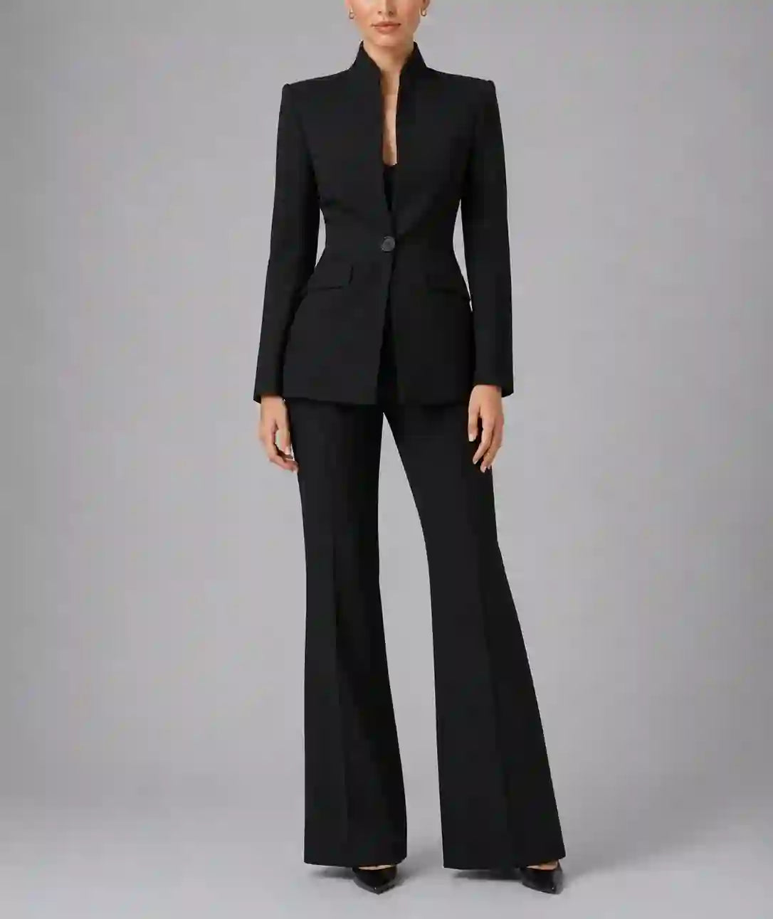 Teresa - Women's Single-Button Collarless Tailored Suit