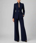 Teresa - Women's Single-Button Collarless Tailored Suit