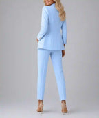 Verity - Women's Double-Breasted Blazer & Tapered Trousers Set