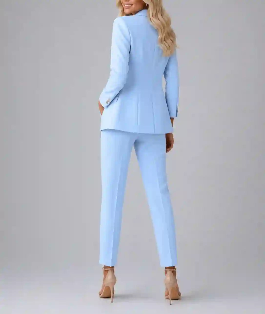Verity - Women's Double-Breasted Blazer & Tapered Trousers Set