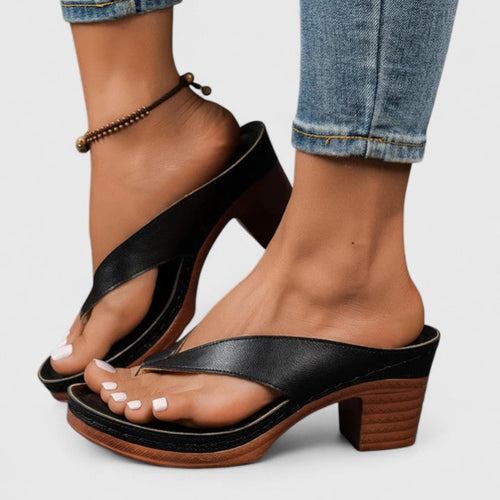 Abigail - Women's Thong Platform Sandals with Block Heel