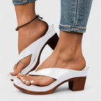 Abigail - Women's Thong Platform Sandals with Block Heel