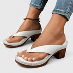 Abigail - Women's Thong Platform Sandals with Block Heel