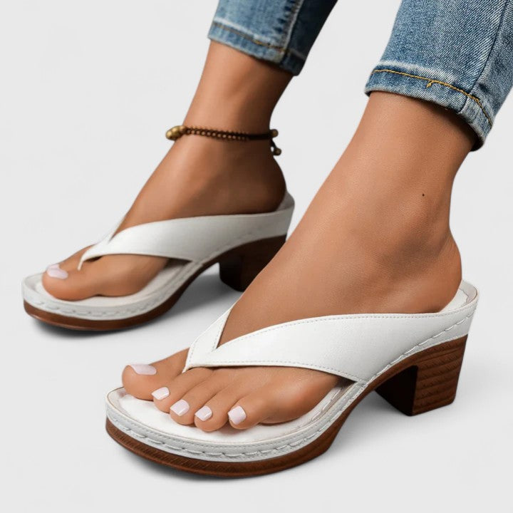 Abigail - Women's Thong Platform Sandals with Block Heel