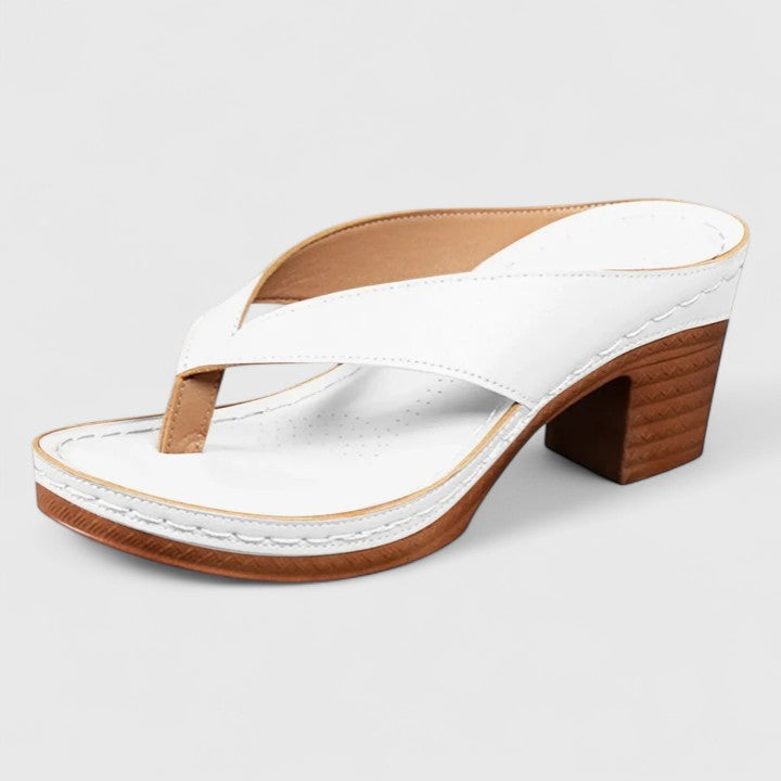 Abigail - Women's Thong Platform Sandals with Block Heel