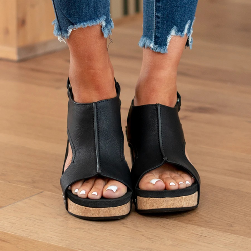 Adeline - Women's Suede Platform Wedge Sandals