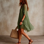 Adelle - Women's Sheer V-Neck Layered Boho Mini Dress 3