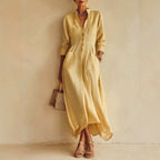 Aileen - Women's Button-Front Pocket Maxi Dress 1