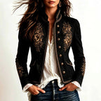 Aileen - Women's Vintage Embroidered Tailored Jacket 3