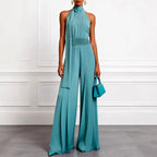 Aimee - Women's Halter Wide Leg Jumpsuit 1
