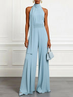 Aimee - Women's Halter Wide Leg Jumpsuit 2