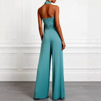 Aimee - Women's Halter Wide Leg Jumpsuit 4