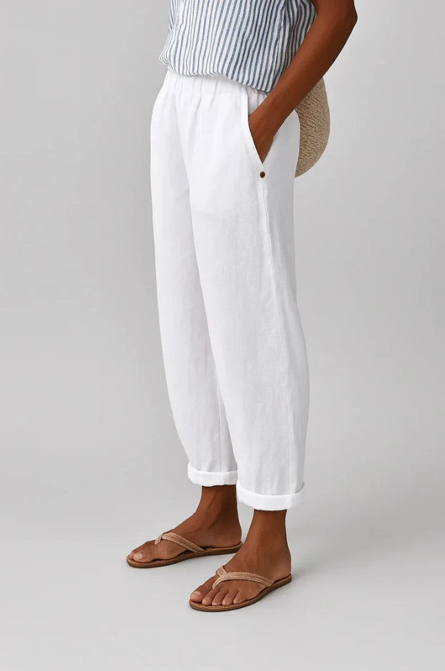 Ainara - Women's Drawstring Barrel-Leg Cropped Pants