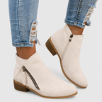 Alara - Women's Suede-Look Ankle Boots with Side Zip