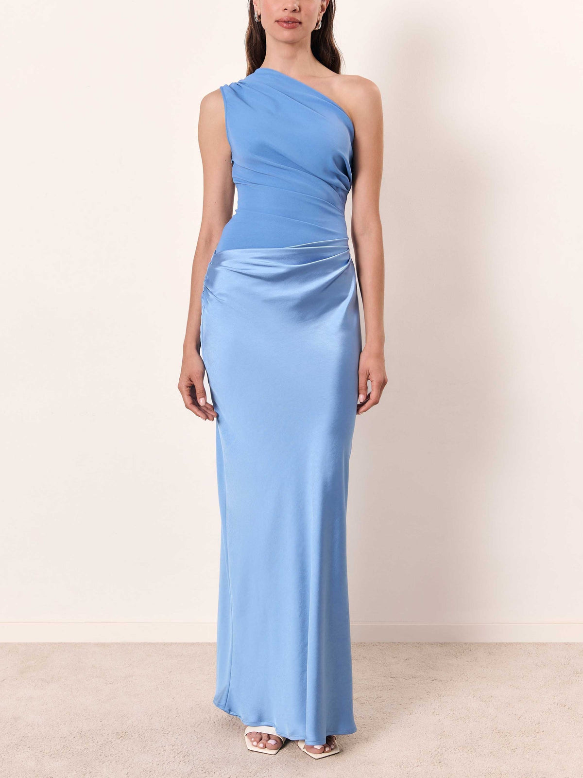 Alayna - Women's One-Shoulder Pleated Maxi Dress