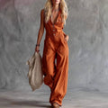 Alethea - Women's Linen V-Neck Wide-Leg Jumpsuit 1