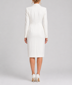 Anais - Women's Double-Breasted Blazer Midi Dress