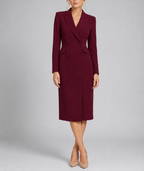 Anais - Women's Double-Breasted Blazer Midi Dress