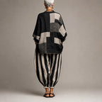 Angela - Women's Patchwork Top & Striped Harem Pants Set 2